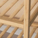  Close-up of IKEA VASSKÄR bamboo shoe rack showing craftsmanship and 30cm depth compact design
