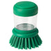 IKEA VIDEVECKMAL bright green dish brush with built-in soap dispenser, transparent body, green bristles #60561007
