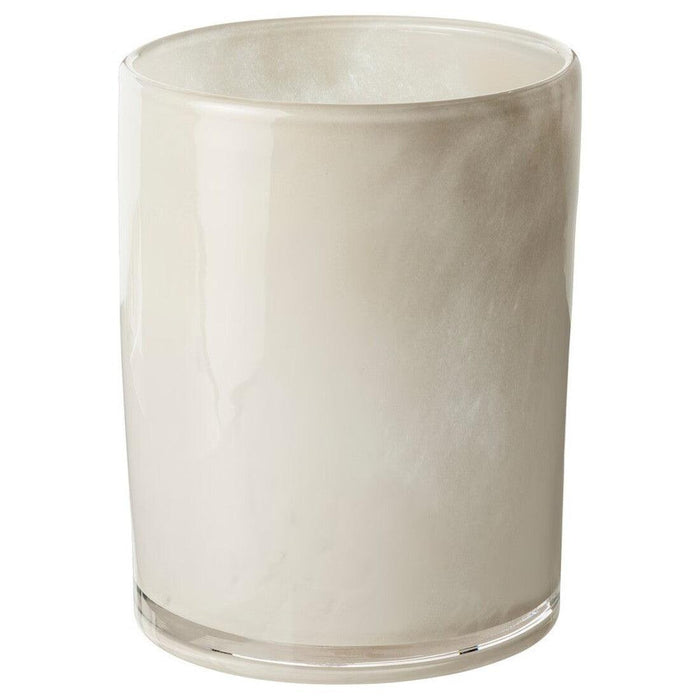 IKEA VINDSTILLA Candle holder, beige, 15 cm (6 ") with GLIMMA Unscented Candle , White , Pack of - 24