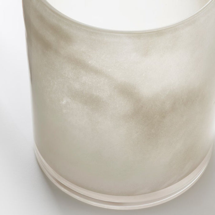 Close-up of beige IKEA VINDSTILLA Candle Holder, 15 cm 90550465