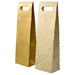 IKEA VINTERFINT gift bags for bottle, plain gold and gold with white patterns, upright with handles #10631989