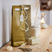 IKEA VINTERFINT gift bag for bottle in gold-colour mixed patterns, 13x41 cm, pack of 2