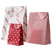 IKEA VINTERFINT paper gift bags in red stripes and red snowflakes on white, festive set of 3 #90632065