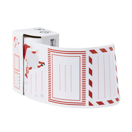 IKEA VINTERFINT white and red Christmas gift stickers, 50 pack with 3 designs #50640109
