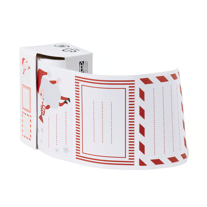 IKEA VINTERFINT white and red Christmas gift stickers, 50 pack with 3 designs #50640109
