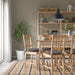 IKEA VIPPÄRT round dark grey cushioned chair pad tied on wooden chair