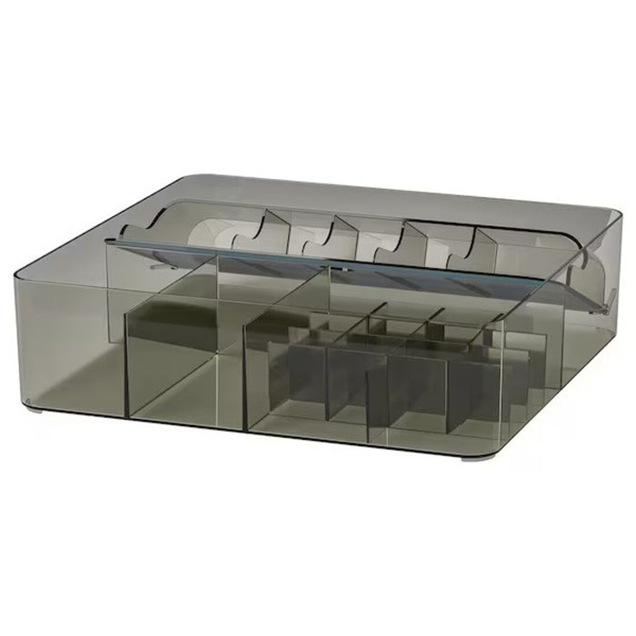 IKEA VISSLAÅN Box with compartments, grey, 32x31x9 cm (12 ¾x12 ¼x3 ¼ ")