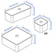  IKEA VISSLAÅN box with lid set of 5 grey — size and measurement illustration
