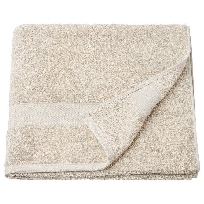 IKEA VITBACKEN beige bath towel 70x140 cm folded, soft cotton terry, classic rectangular design #70654082