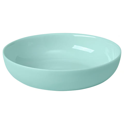  IKEA VITBLECKA turquoise tempered opal glass plate 17cm on white dining table setting #40623836