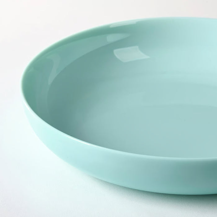  IKEA VITBLECKA turquoise plate 21cm side profile showing height and rim depth