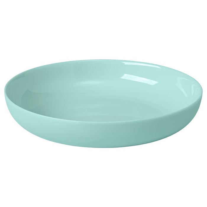 IKEA VITBLECKA turquoise tempered glass plate 21cm top view on white background #60623840