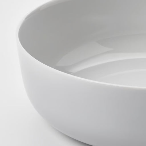  IKEA VITBLECKA light grey tempered glass bowl close-up showing smooth edges and clean finish