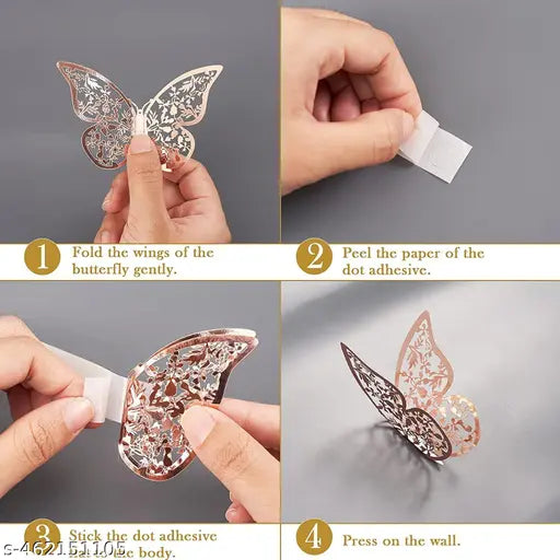 Digital Shoppy 3d Three-dimensional Butterfly Wall Sticker Wall Decoration Sticker ( 12 pieces )
