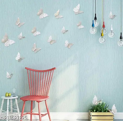 Digital Shoppy 3d Three-dimensional Butterfly Wall Sticker Wall Decoration Sticker ( 12 pieces )