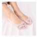 White ankle socks with lace and silicone anti-slip design