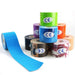 Elastic spandex sports safety tape roll with a close-up view.