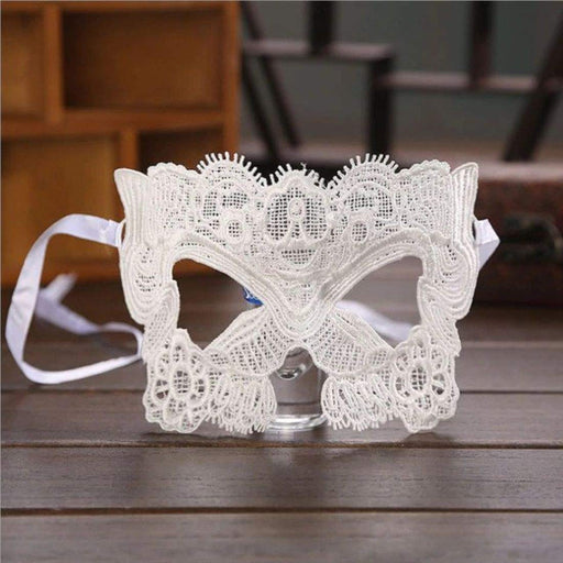 Digital Shoppy Lace Party Mask for Carnival Halloween Masquerade Half Face Ball Party Masks (WHITE )-FREE SHIPPING - digitalshoppy.in