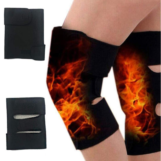  tourmaline self-heating kneepad with magnetic therapy support, placed on a surface alongside other foot care tools.