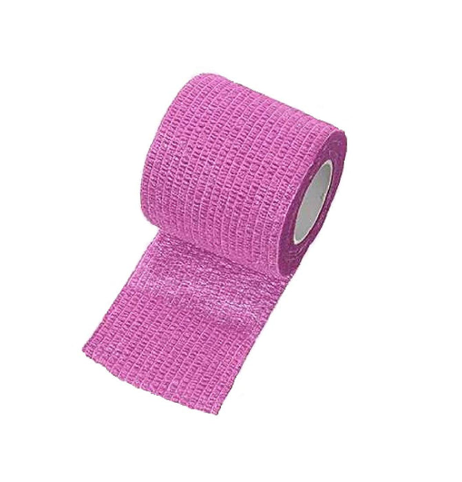 A large pet elastic bandage, unrolled and ready for use in pet first aid and support.