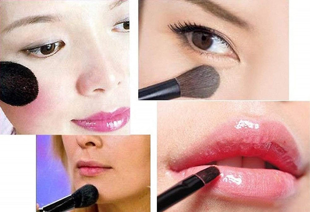 Digital Shoppy Soft Cosmetic Eye Shadow Eyeliner Eyebrow Makeup Brush Kit Set (Black) - Pack of 6 Pieces--FREE SHIPPING - digitalshoppy.in
