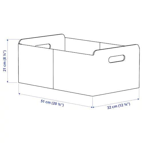 Digital Shoppy IKEA Storage Box, Grey, 32x51x21 cm (12 5/8x20 1/8x8 1/4") - digitalshoppy.in