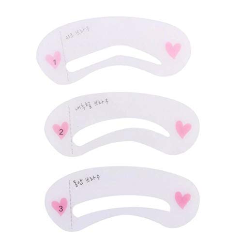 Digital Shoppy Magic Eye Brow Class Drawing Guide Eyebrow Stencil Cards set of 3 And Eyebrow Razors - 6 pieces