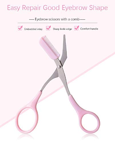 Digital Shoppy Eyebrow Trimmer Scissors With Comb And Eyebrow Razors Pack of 3