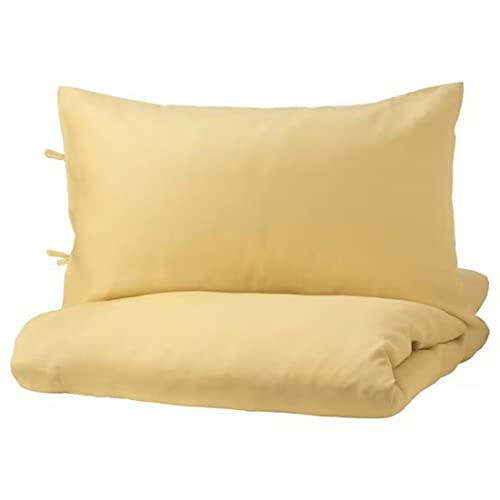 Stylish light yellow duvet cover and pillowcases from IKEA  80431581