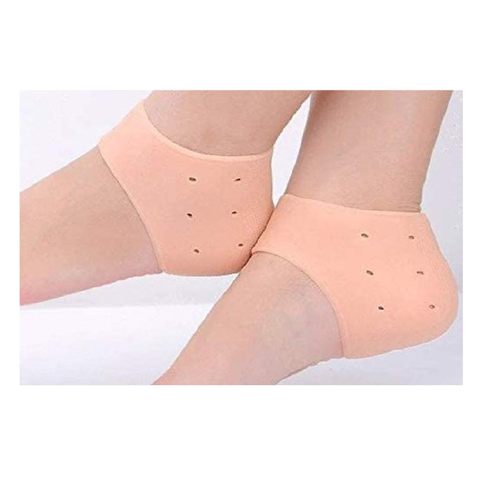 Digital Shoppy Foot Care Products Medical Cracked Silicone Care Heel Cover Cushion Anti-slip Maintenance Foot Heel Protect Feet Care 1Pair(skin colour)