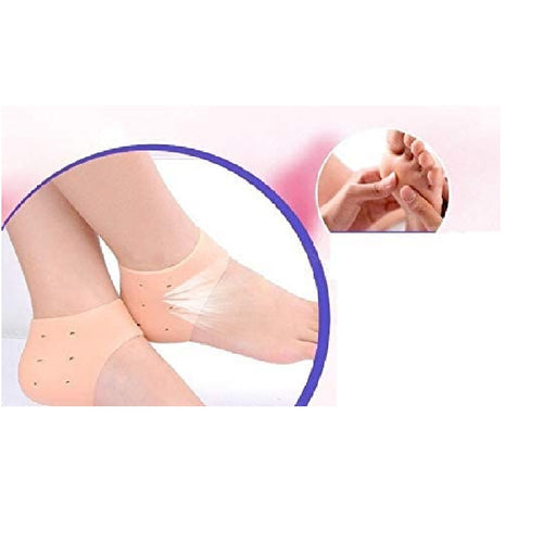 Digital Shoppy Foot Care Products Medical Cracked Silicone Care Heel Cover Cushion Anti-slip Maintenance Foot Heel Protect Feet Care 1Pair(skin colour)