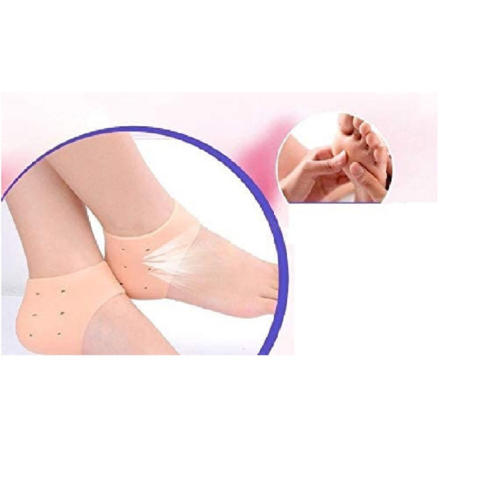 Digital Shoppy Foot Care Products Medical Cracked Silicone Care Heel Cover Cushion Anti-slip Maintenance Foot Heel Protect Feet Care 1Pair(skin colour)