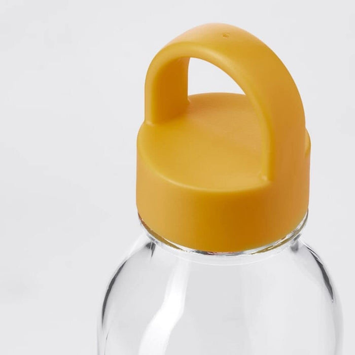 Digital Shoppy IKEA Water bottle, clear glass/yellow 0.5 l. 80497223