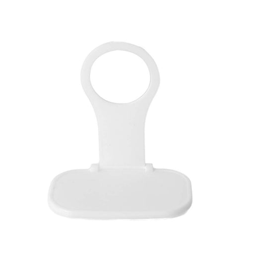 Foldable white mobile phone charging holder on white background