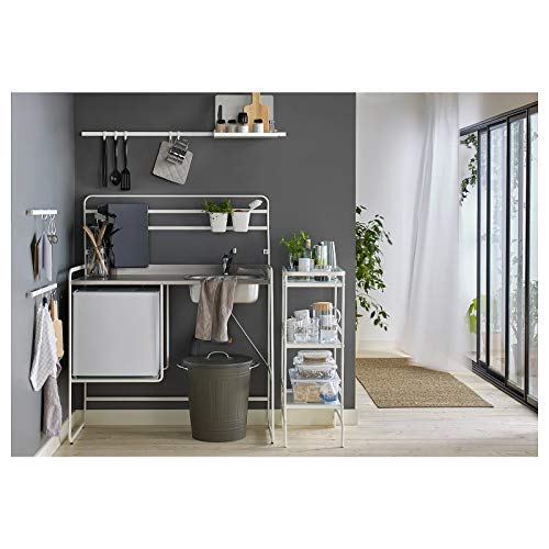 IKEA Shelf, 37x17 cm and Rail, 60 cm, White - digitalshoppy.in