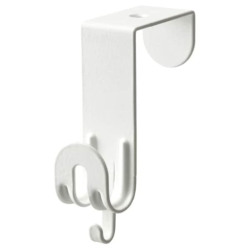 Ikea hook for door - a white hook with a curved design for hanging clothes, towels, or bags on a door. 00498113