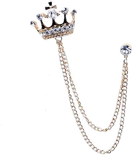 Digital Shoppy Crown Brooch British Wind Suit Chains Pin Badge Retro Rhinestones Corsage Jewelry Gift Brooches - digitalshoppy.in