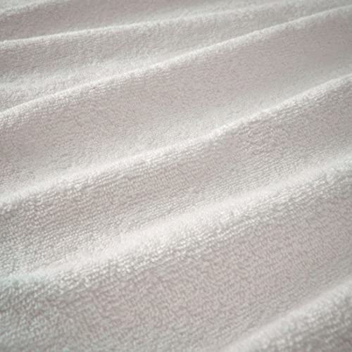 A close-up photo of a soft and absorbent hand towel from IKEA, with a plain white design and a texture that appears fluffy and plush 30512886