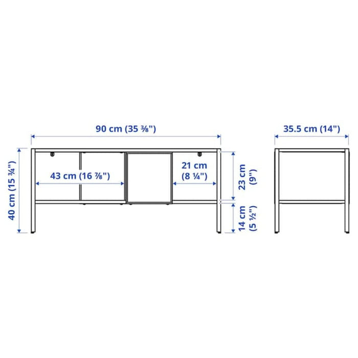 Digital Shoppy IKEA  TV Bench, Metal/White, 90x35x40 cm (35 3/8x13 3/4x15 3/4") , Efficient and affordable IKEA TV Bench - Metal/White, 90x35x40 cm, designed to organize your entertainment area with ease. 50483878