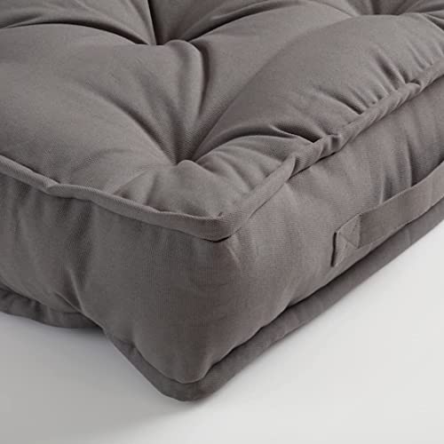 A square grey floor cushion from IKEA, great for a neutral-toned room. 00415844, 90540221,10540220, 70540222