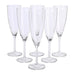 "A set of clear glass champagne flutes from IKEA, featuring a sleek and sophisticated design."