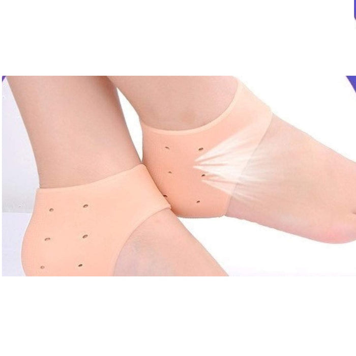 Digital Shoppy Foot Care Products Medical Cracked Silicone Care Heel Cover Cushion Anti-slip Maintenance Foot Heel Protect Feet Care 1Pair(skin colour)