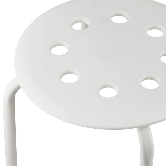 digital shoppy ikea stool, A side view of a 30 cm stool from IKEA, highlighting the cylindrical black metal legs and the small round feet at the base of each leg.  30449913