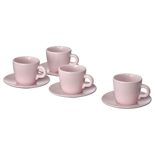 A set of four stoneware cups with matching saucers from IKEA  80478187