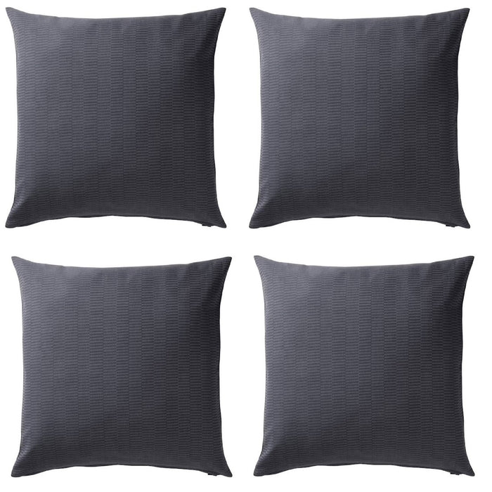 A cushion cover with a dark grey/grey striped pattern-60502249