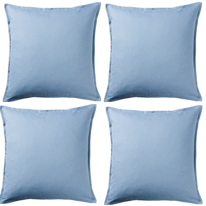 A cushion covers in soft blue kfabric with a textured surface, suitable for adding a cozy touch to your sofa or bed-10433418