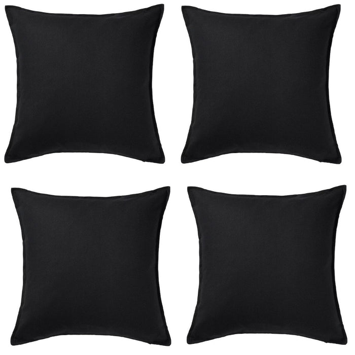 A cushion covers in soft blackfabric with a textured surface, suitable for adding a cozy touch to your sofa or bed-10443592