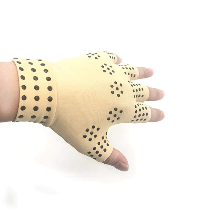 Therapy Fingerless Massage Gloves, showing their magnetic therapy functionality, providing relief from inflammation and promoting healing.