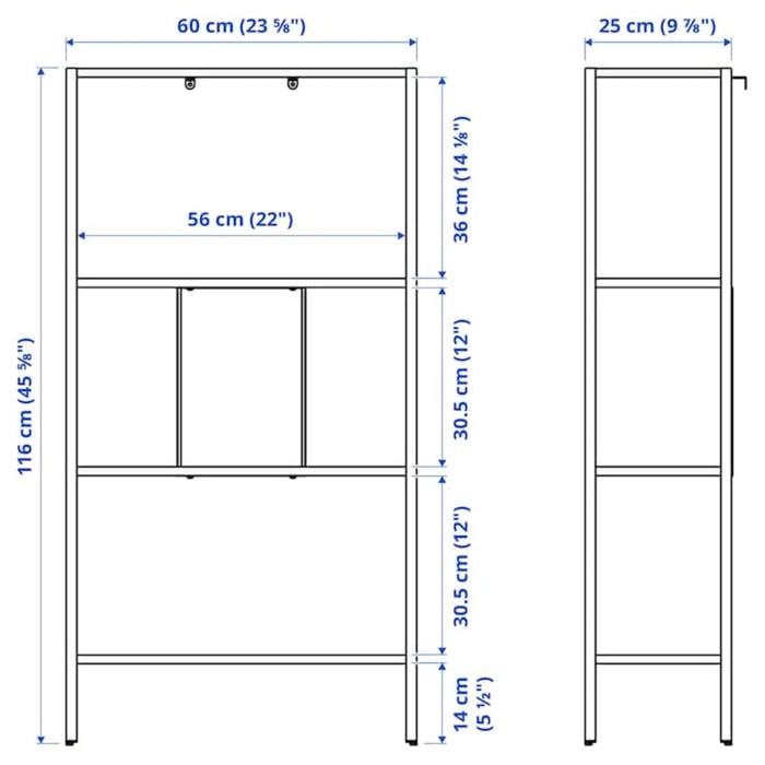 Digital Shoppy IKEA Shelving unit, metal/white, 60x25x116 cm (23 5/8x9 7/8x45 5/8 ") , A modern and organized living space featuring the IKEA metal/white shelving unit measuring 60x25x116 cm. 60483873