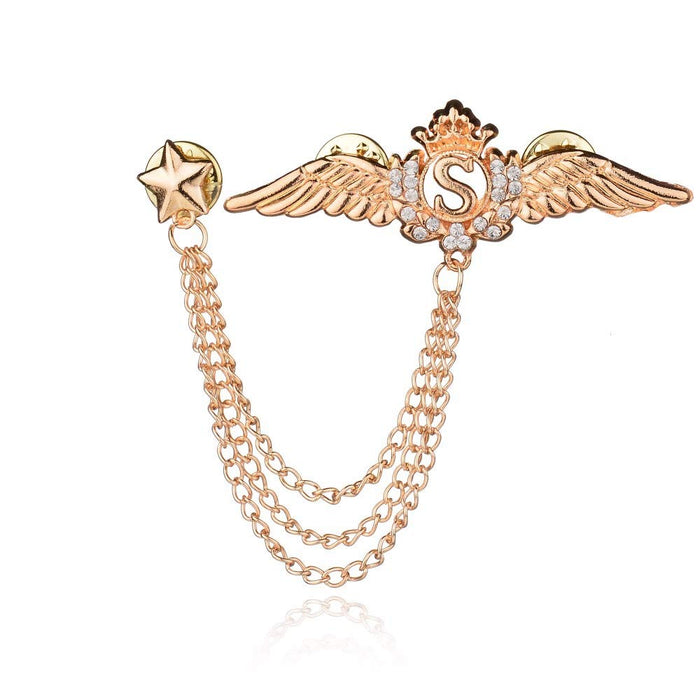 A close-up image of a crown bird tassel brooch with a unique and vintage-inspired design, perfect for adding a touch of charm to any outfit.